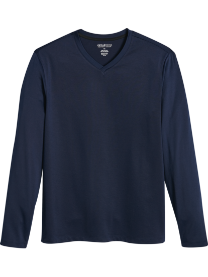 Slim fit v neck long cheap sleeve