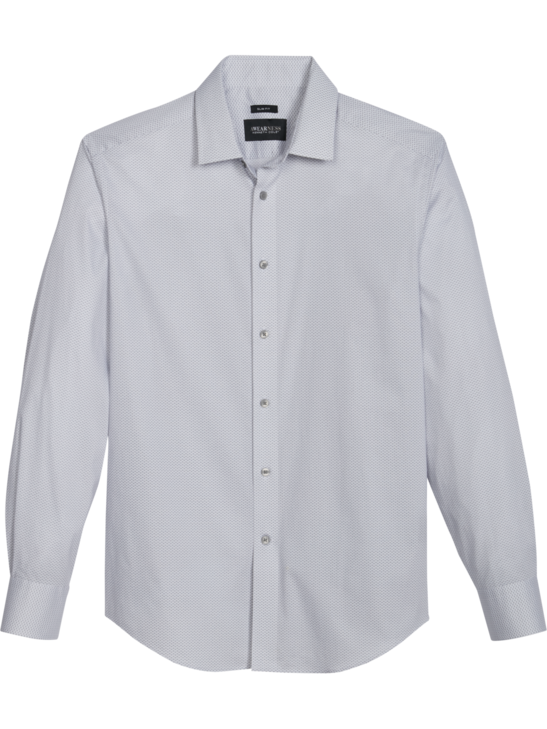 Awearness Kenneth Cole Slim Fit Spread Collar Casual Shirt, Light Blue ...
