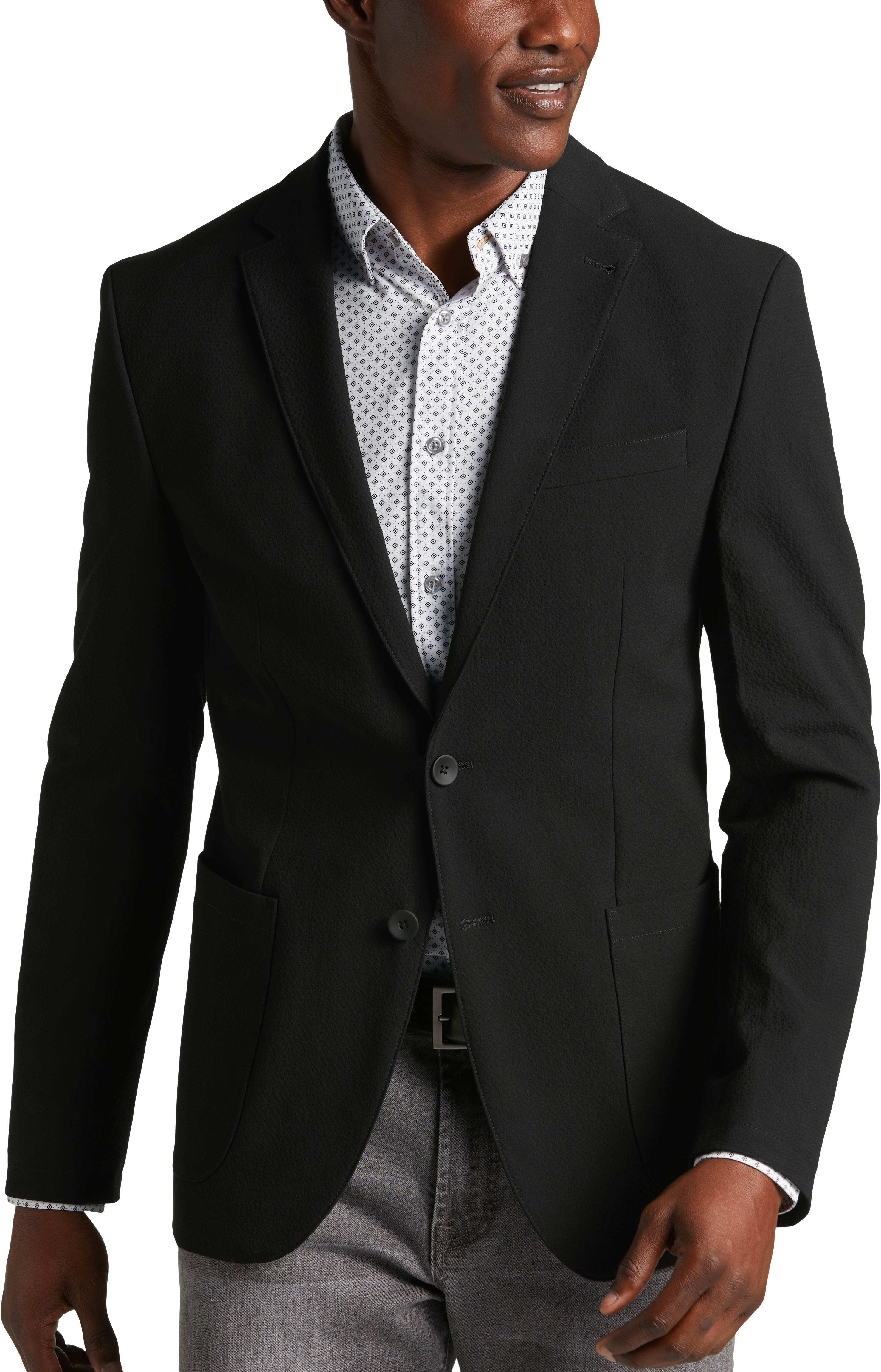 Slim Fit Light Grey Marl Seersucker Suit