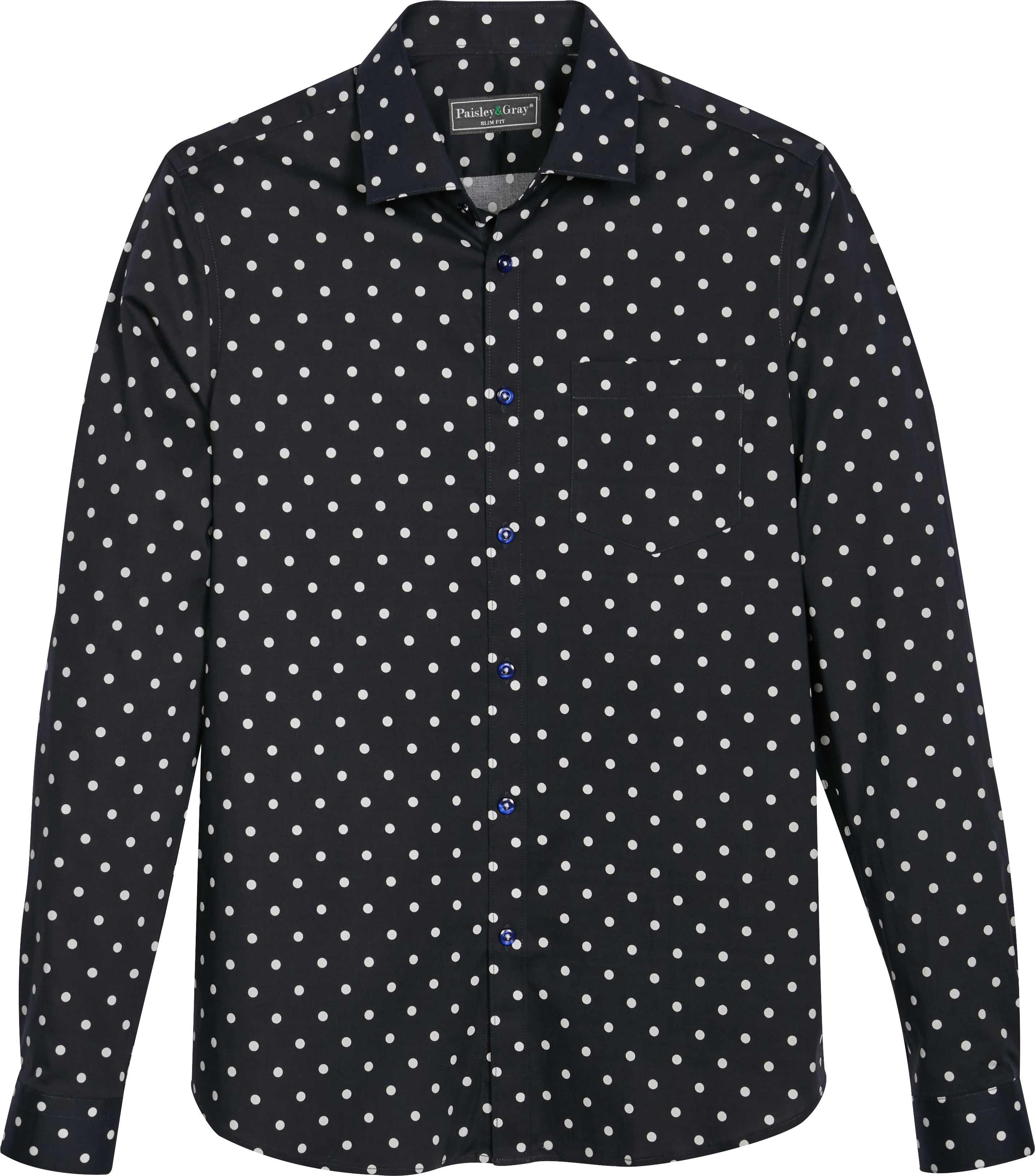 Blue Floral Print Sateen Shirt