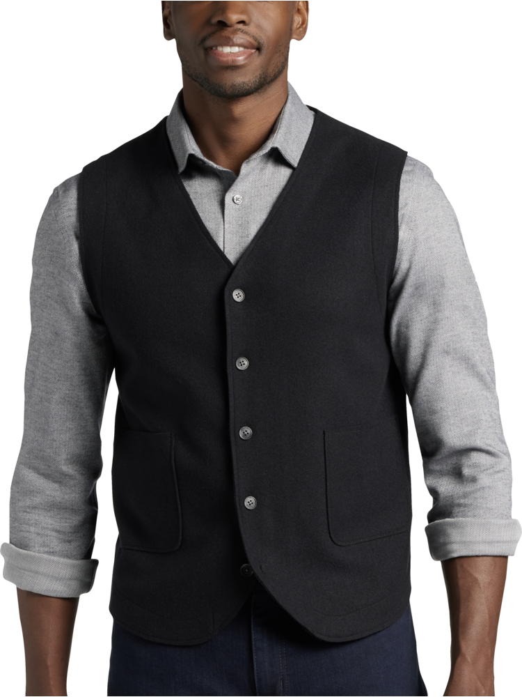 Black Casual Vests for Men Sweaters Moores Clothing