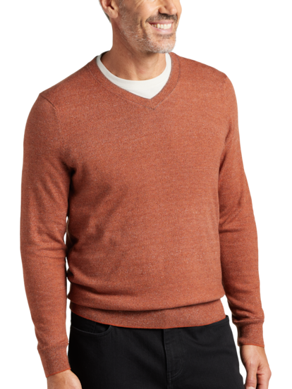 Joseph Abboud Modern Fit End On End V neck Sweater Men s