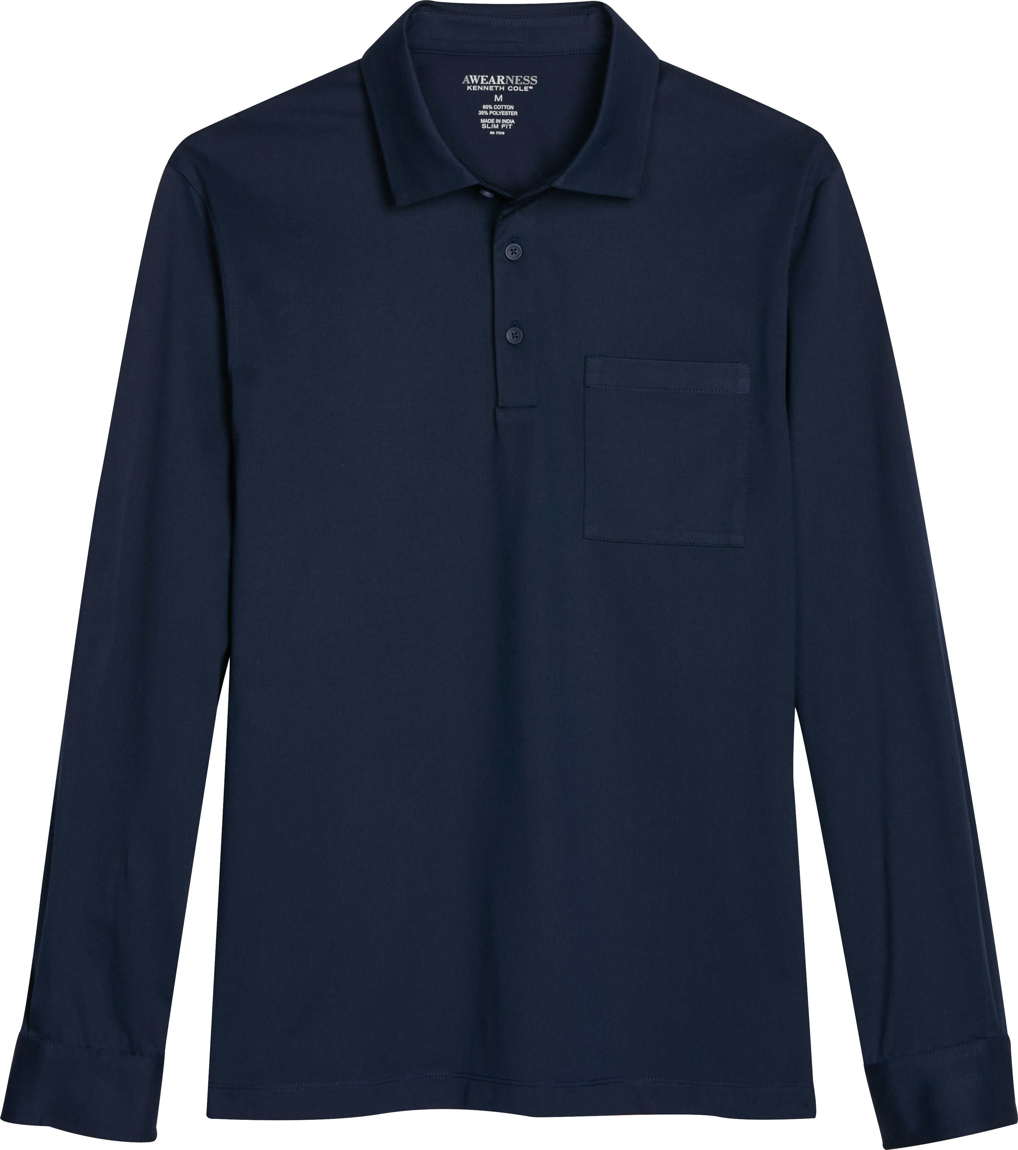 Awearness Kenneth Cole Slim Fit Long Sleeve Plaited Jersey Polo