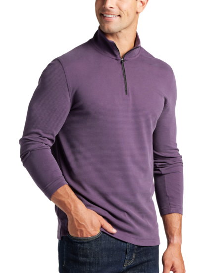 Awearness Kenneth Cole Slim Fit Long Sleeve Waffle Knit 1 4 Zip
