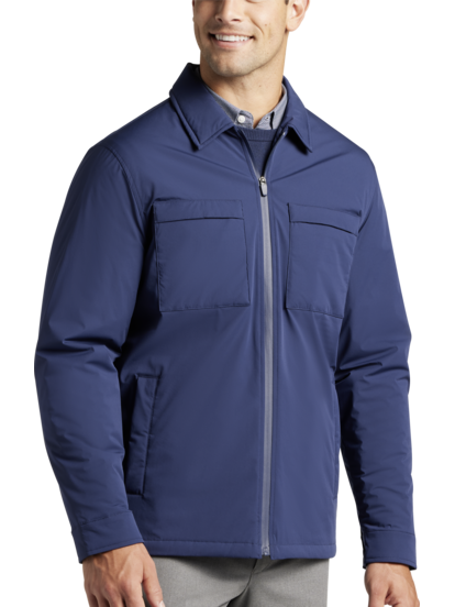 Awearness Kenneth Cole Slim Fit Technical Zip Front Shirt Jacket