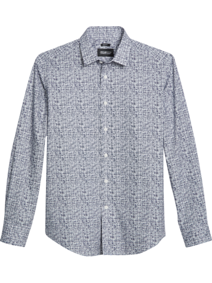 Awearness Kenneth Cole Slim Fit Spread Collar Scratch Pattern Casual Shirt Men s Shirts Moores Clothing