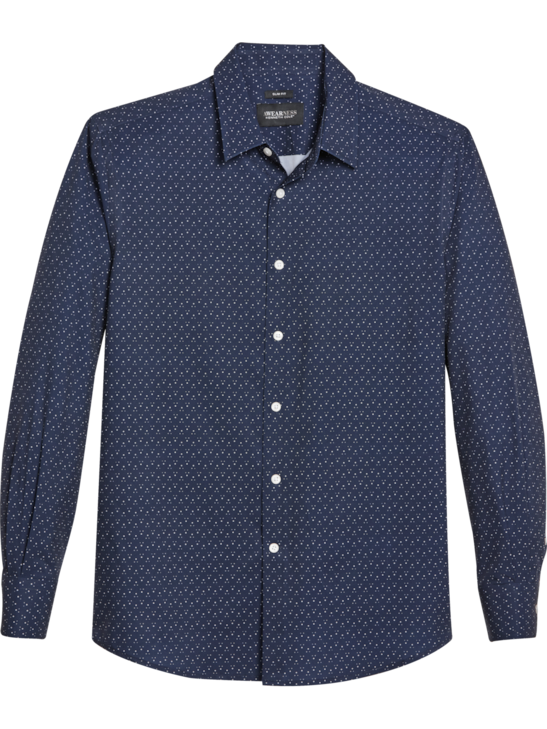 Awearness Kenneth Cole Slim Fit Spread Collar Dot Casual Shirt | Men's ...