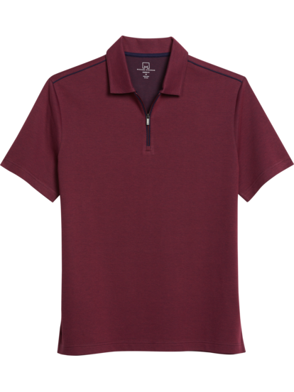 Michael Strahan Modern Fit Short Sleeve Zip Polo Men s Shirts Moores Clothing