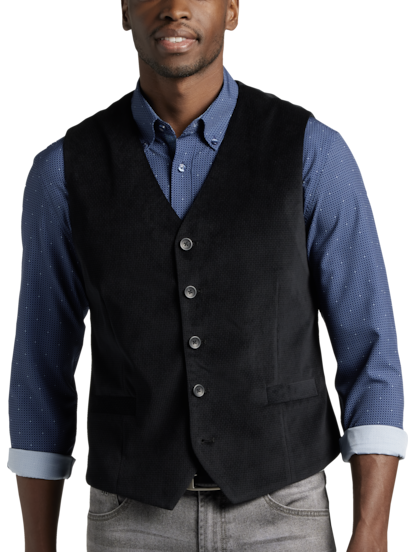 Michael Strahan Modern Fit Velvet Vest, Men's Sweaters