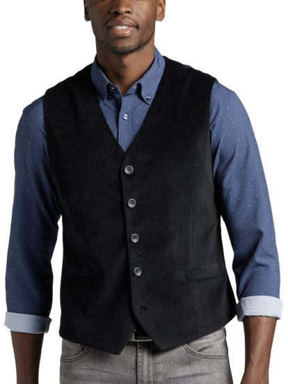 Michael Strahan Modern Fit Velvet Vest, Men's Sweaters