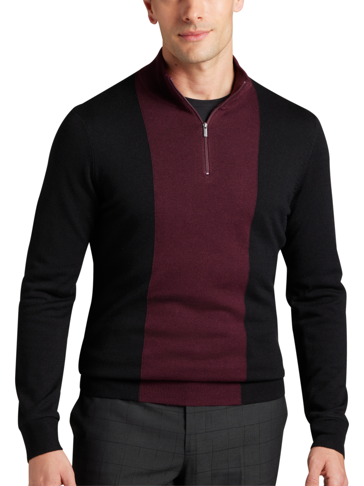 Selected Homme cotton quarter zip sweatshirt in black - BLACK