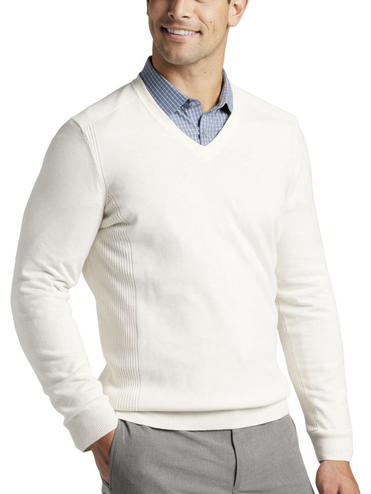 Tan v neck sweater mens on sale