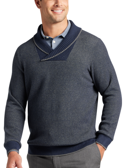 Joseph Abboud Modern Fit Textured Shawl Collar Sweater, Men's