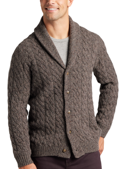 Joseph Abboud Modern Fit Cable Knit Cardigan Sweater Men s