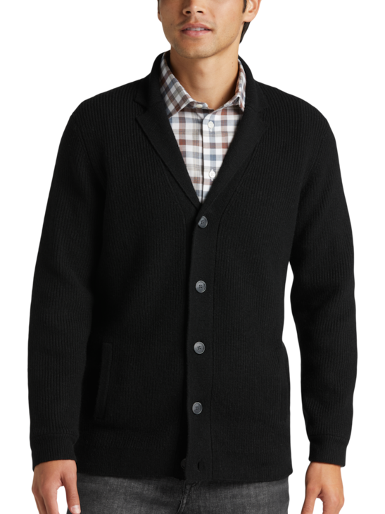 Joseph Abboud Modern Fit Ribbed Stitch Sweater Jacket | Men's | Moores ...