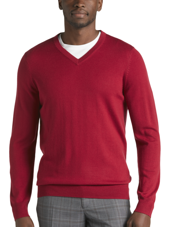 Joseph Abboud Modern Fit V-neck Merino Wool Sweater | Men's Sweaters ...