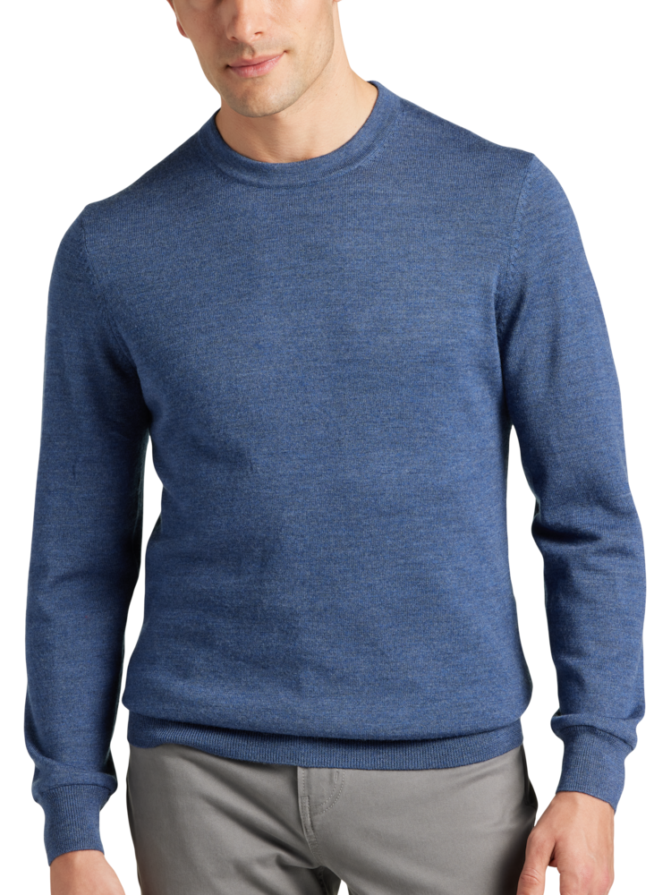Navy blue merino wool sweater hotsell