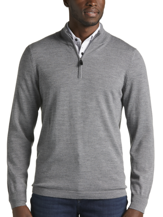 Joseph Abboud Modern Fit 1/4 Zip Merino Wool Sweater | Men's | Moores ...