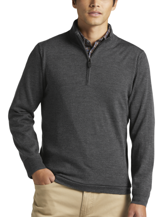 Joseph Abboud Modern Fit 1/4 Zip Merino Wool Sweater | Men's Sweaters ...