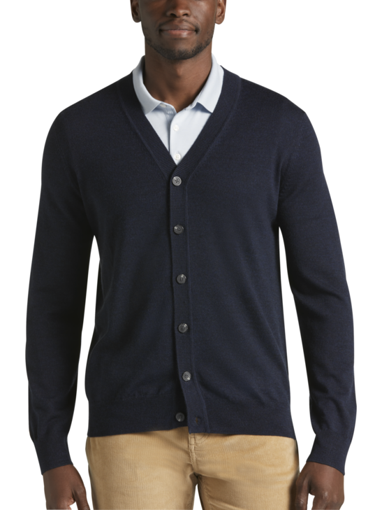 Joseph Abboud Modern Fit Merino Wool Cardigan Sweater | Men's | Moores ...