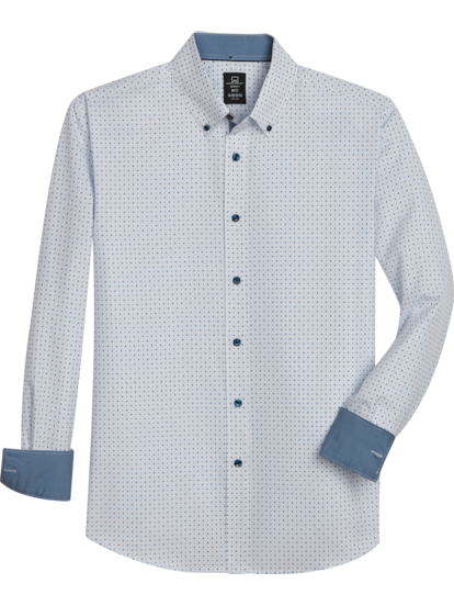 Michael Strahan Modern Fit 4 way Stretch Squares Pattern Casual Shirt Men s Moores Clothing