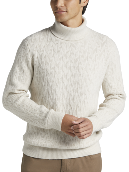Joseph Abboud Modern Fit Cable Knit Turtleneck Sweater | Men's Sweaters |  Moores Clothing