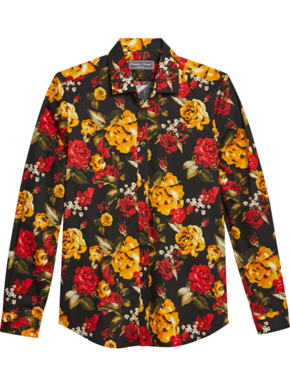 Paisley Gray Slim Fit Floral Casual Shirt Men s Shirts Moores Clothing