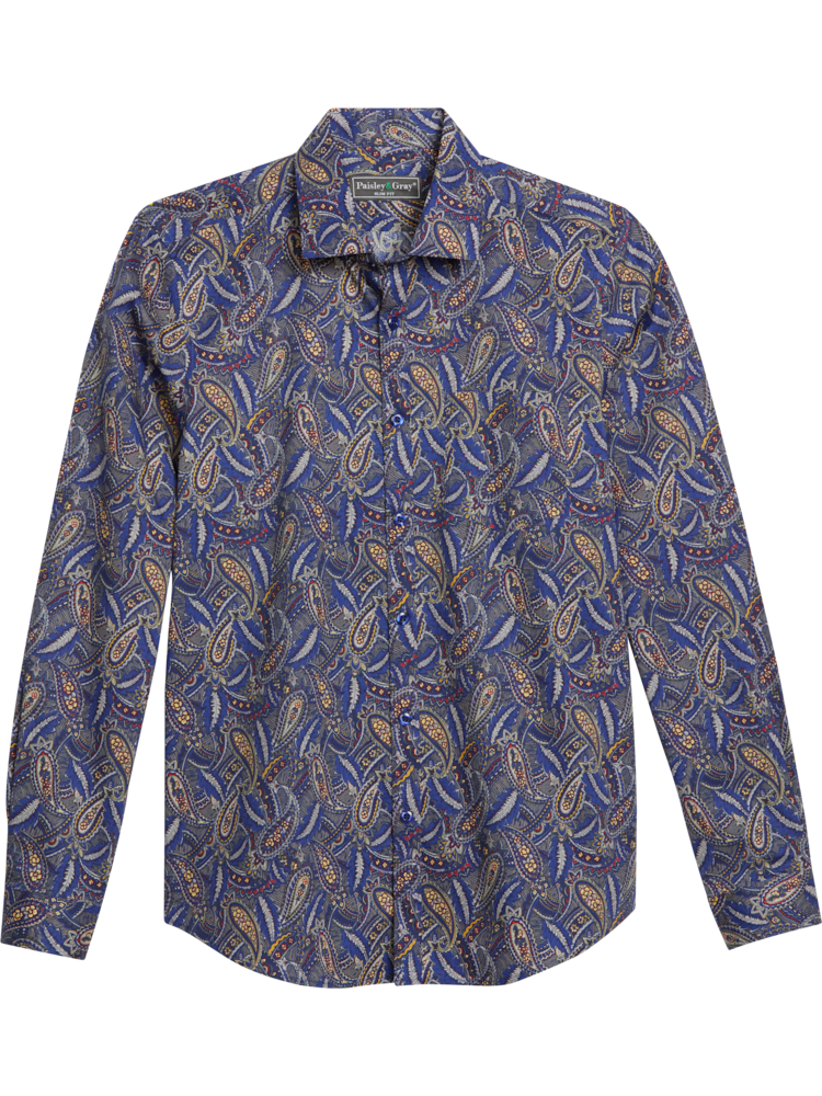Paisley and gray shirts sales