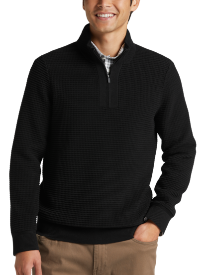 Mens slim fit quarter zip sweater cheap