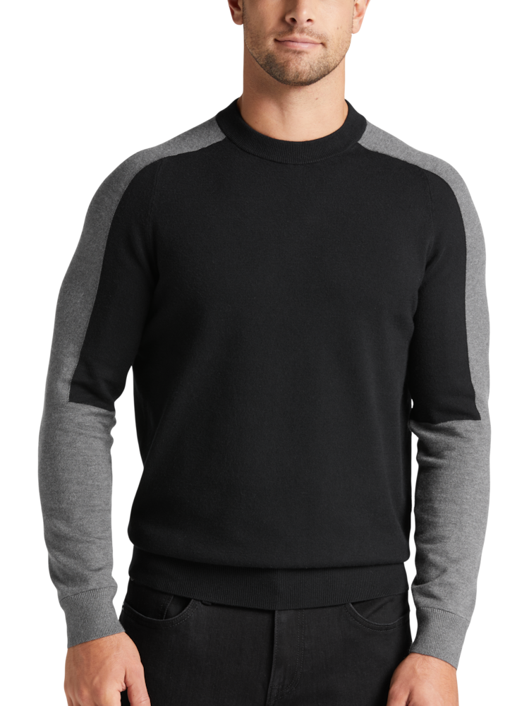 Black Crew Neck Sweater For Men