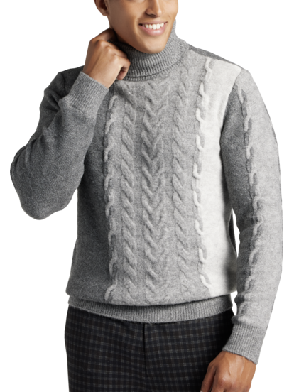 Buy Men Grey Turtleneck Pullover online