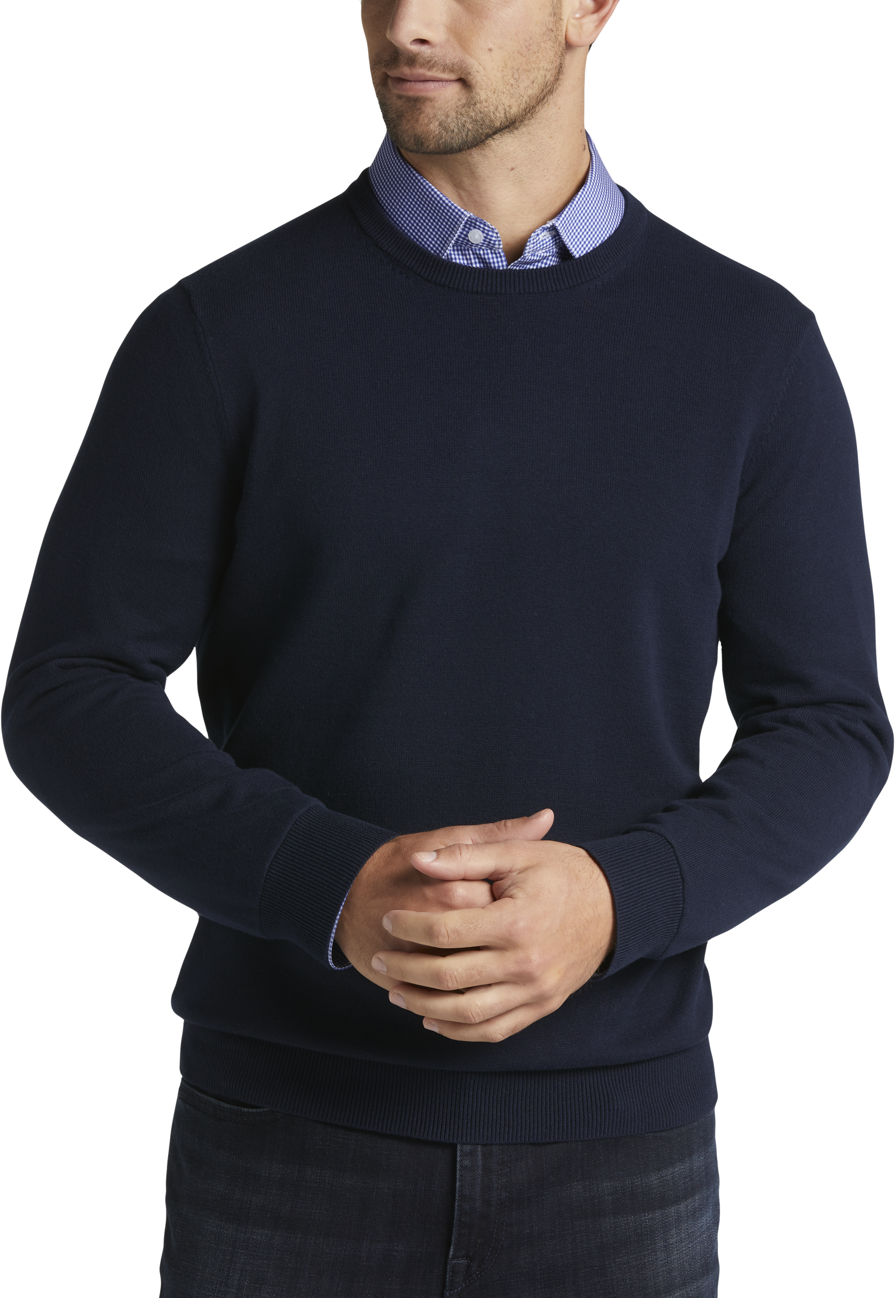 Joseph Abboud Modern Fit Crew Neck Pima Cotton Sweater Men s