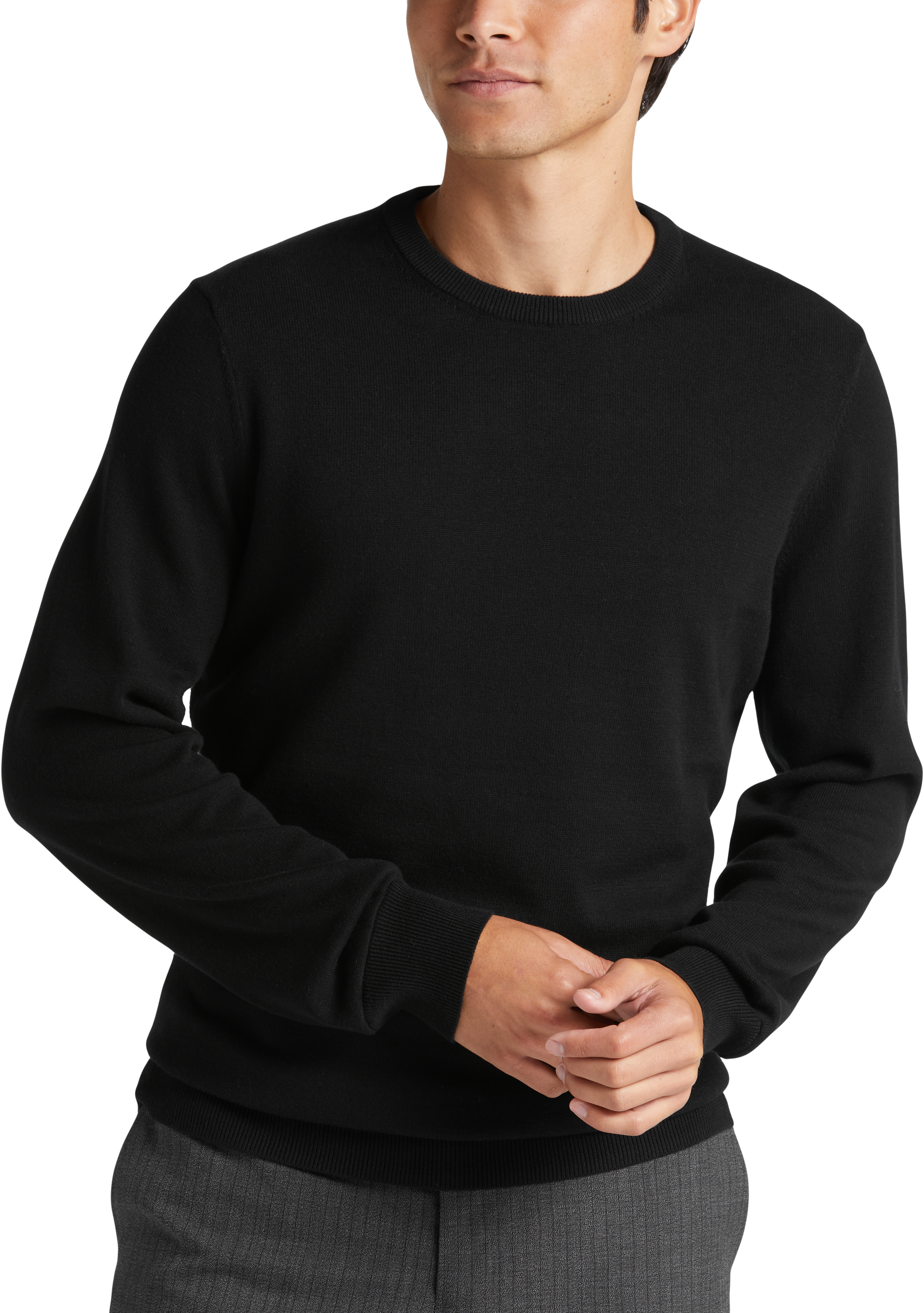 Black crew neck sweaters online