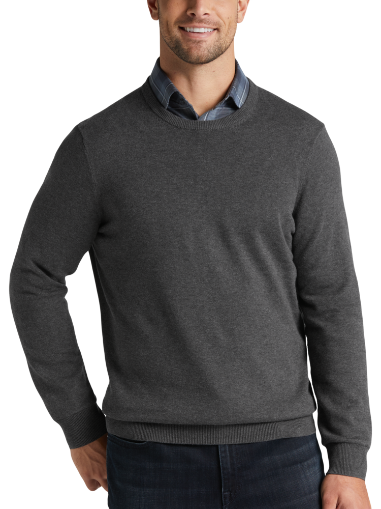 Long-Sleeve Crew-Neck Semi-Fitted Sweater, Regular