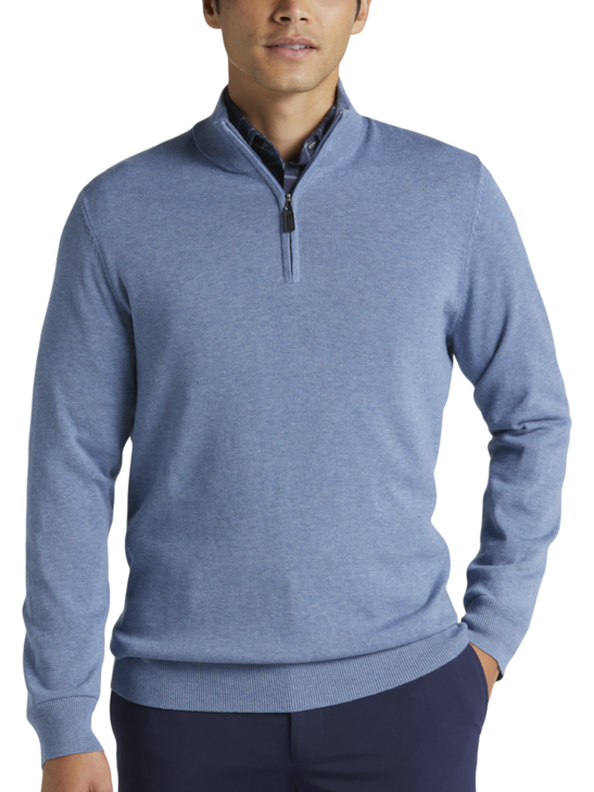 Joseph Abboud Modern Fit 1/4-zip Pima Cotton Sweater | Men's Sweaters ...