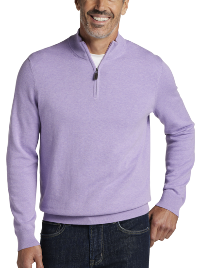 Joseph Abboud Modern Fit 1 4 zip Pima Cotton Sweater Men s Sweaters Moores Clothing