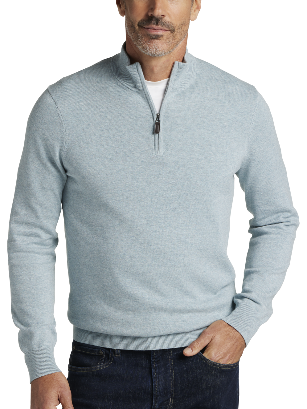 Joseph Abboud Modern Fit 1/4zip Pima Cotton Sweater Men's Moores