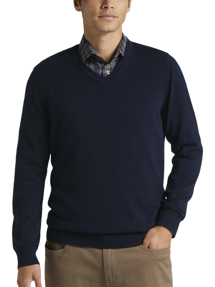 Navy blue v neck sweater mens online