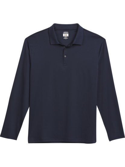 Joseph Abboud Modern Fit Luxe Long Sleeve Polo Men s Shirts