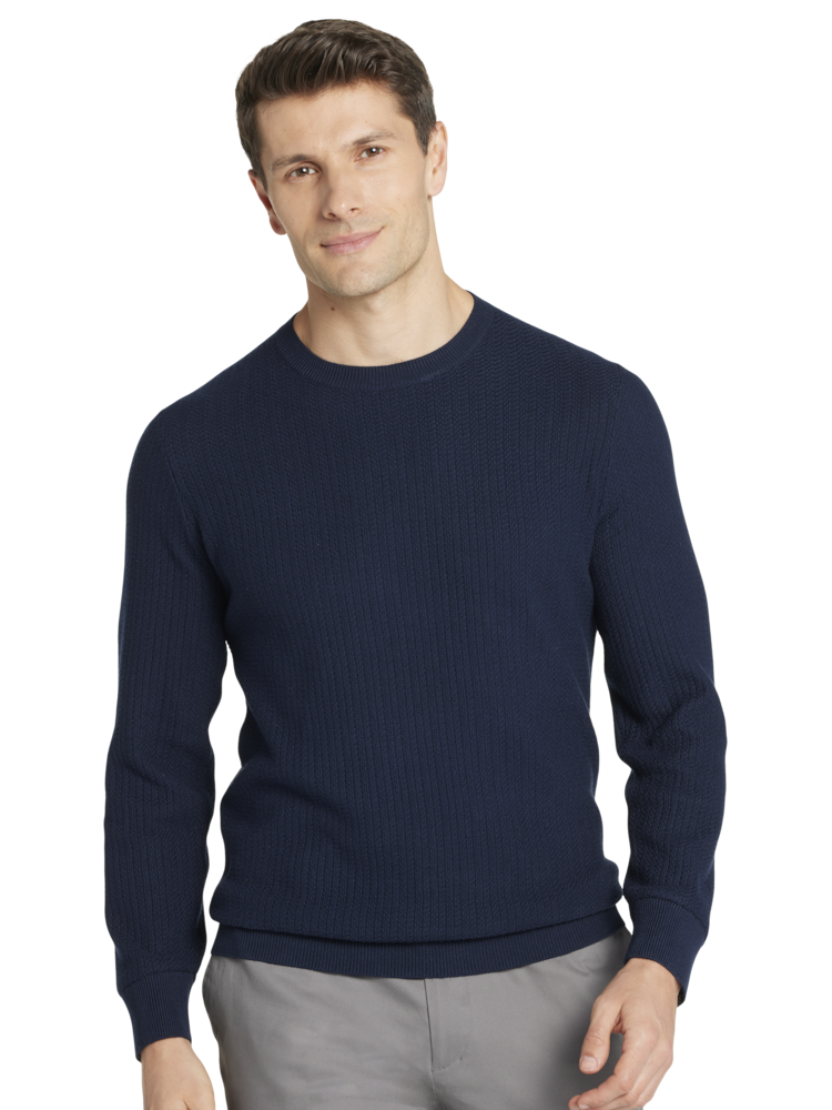 Slim Textured Long-Sleeve Shirt - Navy, Shirts