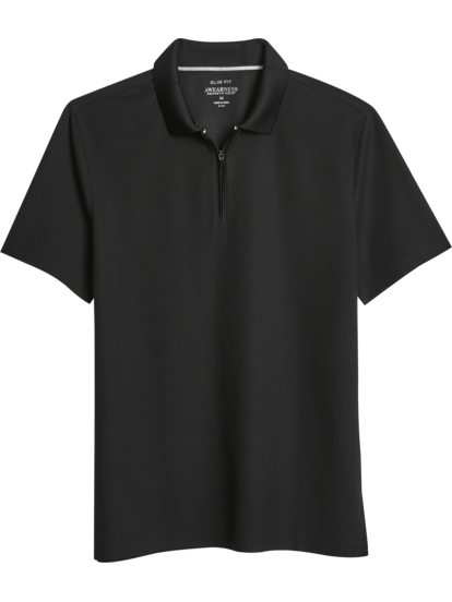 Awearness Kenneth Cole Slim Fit Zip Placket Polo Shirt Men s Shirts Moores Clothing