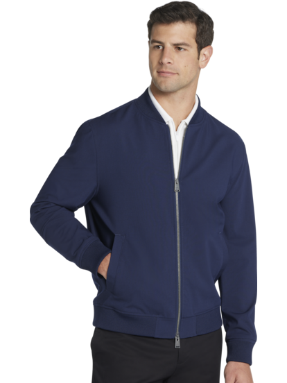 Muscle fit bomber jacket clearance
