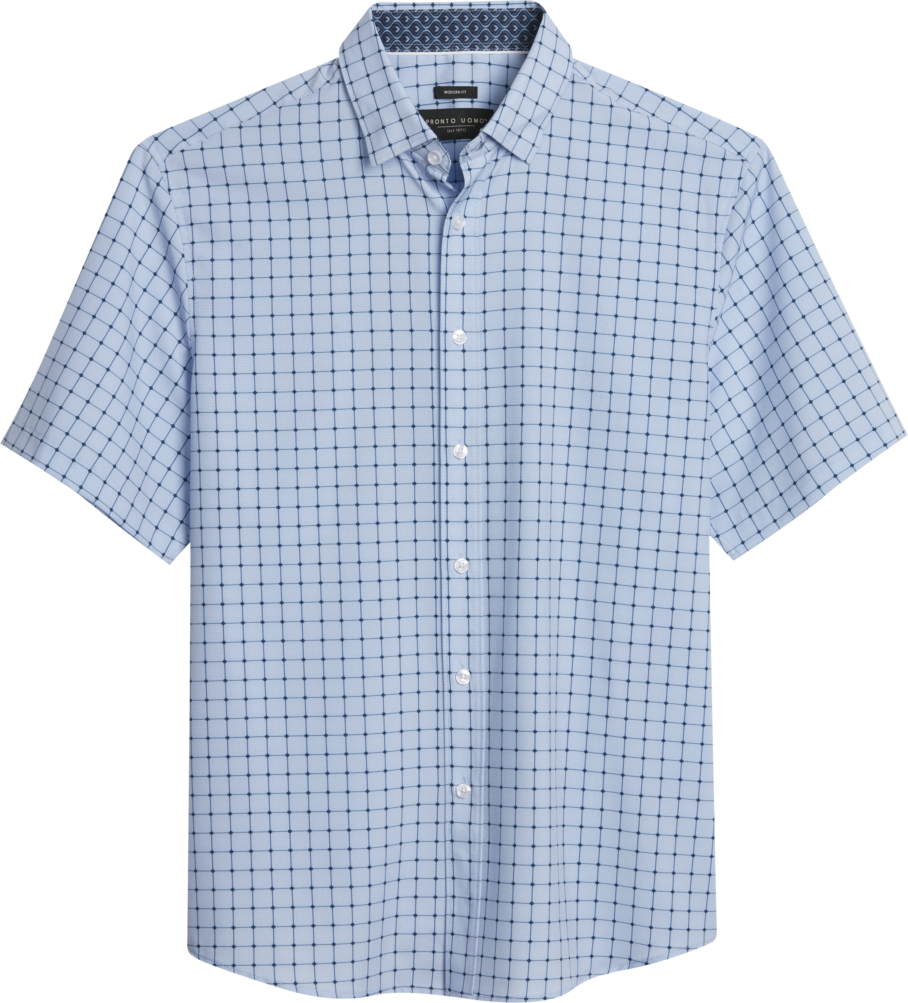 Pronto Uomo Modern Fit Windowpane Plaid Short Sleeve Sport Shirt | Men's  Shirts | Moores Clothing