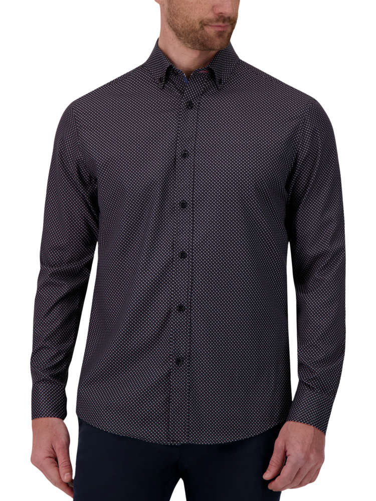 Men Black Striped Pure Cotton Slim Fit Casual Shirt