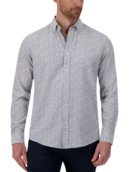 Report Collection Modern Fit 4-way Stretch Floral Sport Shirt | Men's ...
