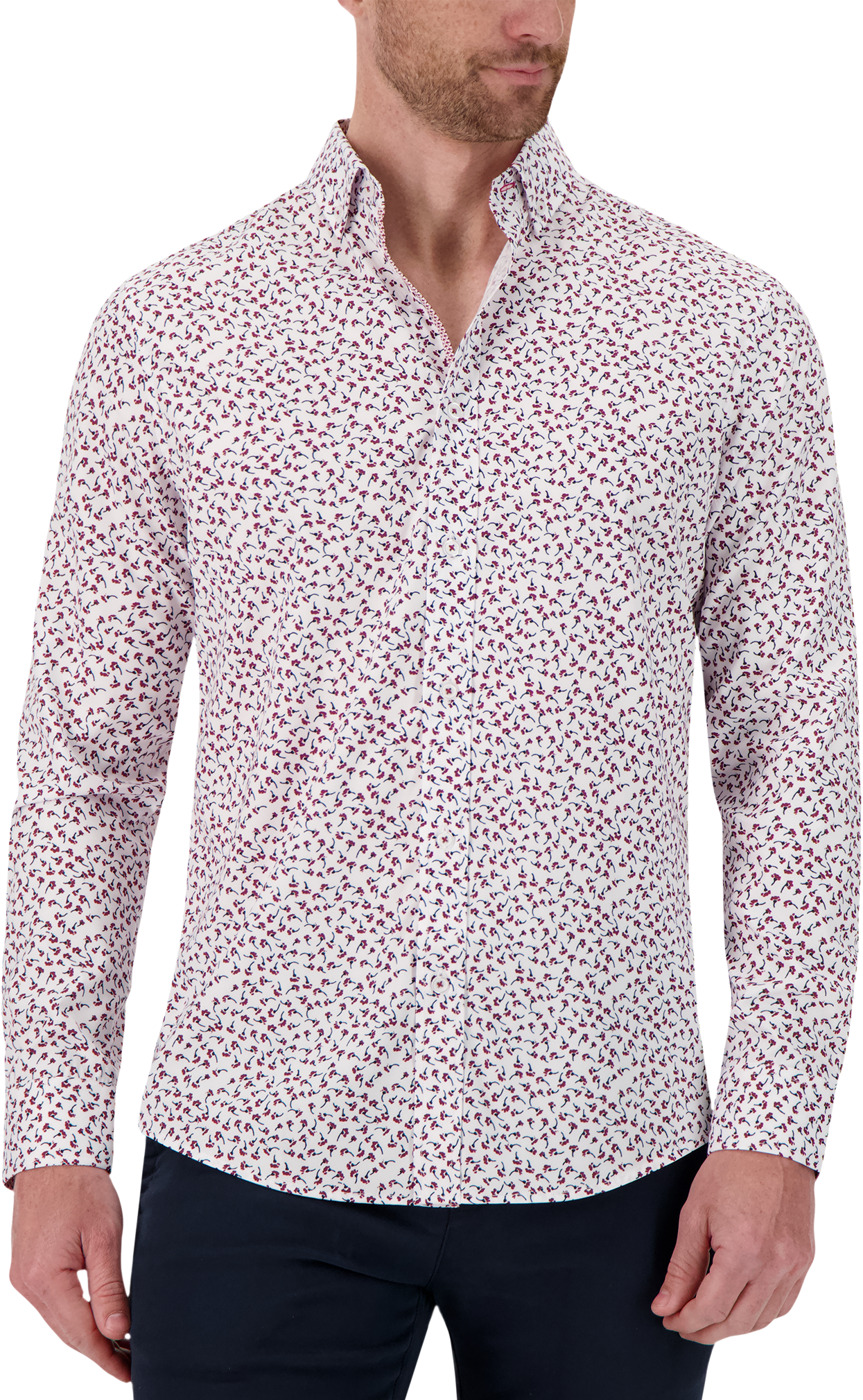 White floral best sale dress shirt