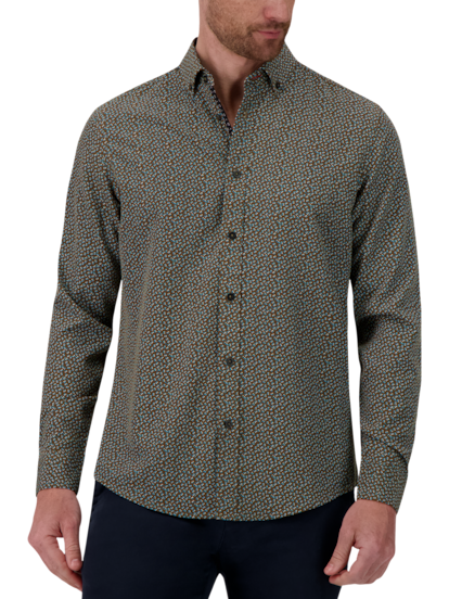 Report Collection Slim Fit Mini Floral Four way Stretch Casual Shirt Men s Shirts Moores Clothing