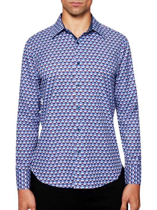 Con.struct Slim Fit Graphic Casual Shirt | Men's Shirts | Moores Clothing