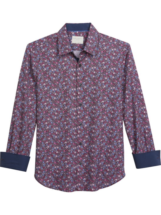 Con.struct Slim Fit Mini Floral Casual Shirt | Men's Shirts | Moores ...