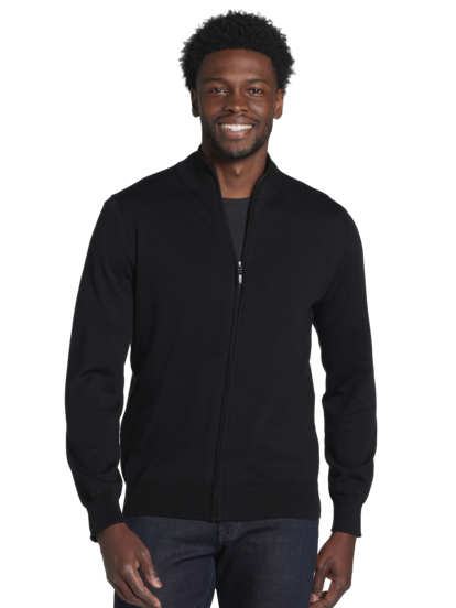 Joseph Abboud Modern Fit Full Zip Merino Wool Sweater Men s Sweaters Moores Clothing